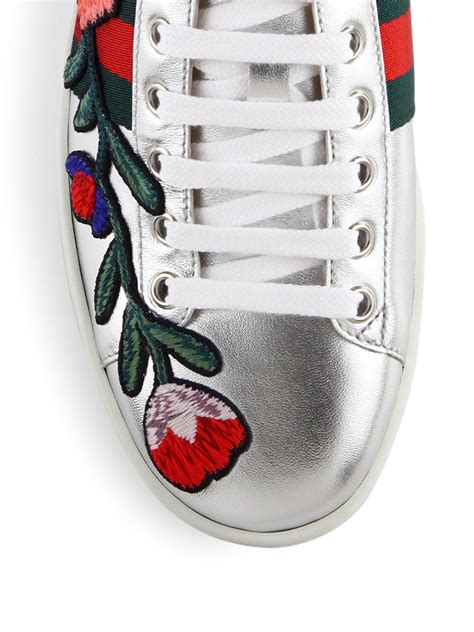 gucci ace heart sneaker|gucci ace floral embroidered sneakers.